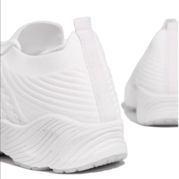 White Slip On Comfy Athleisure Sneakers - Picture 4 of 10